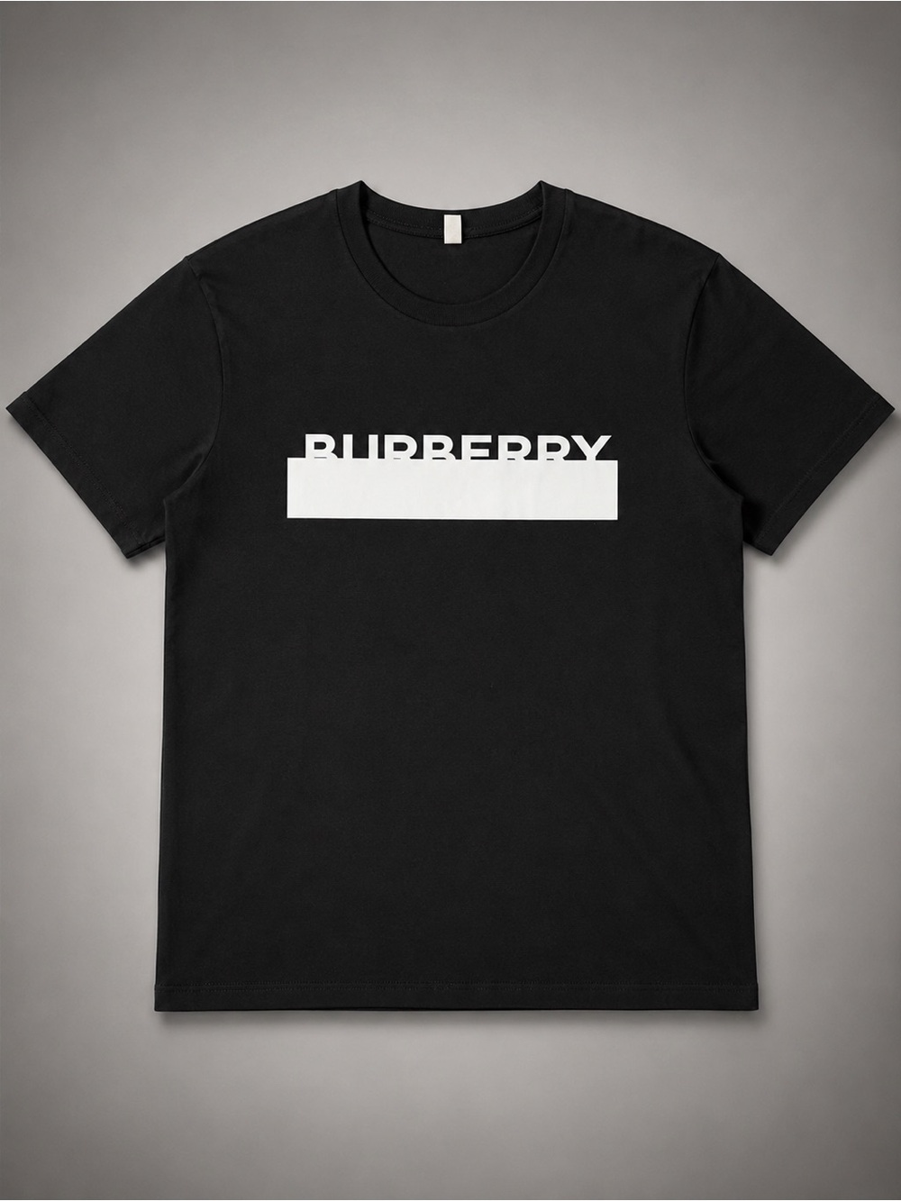 Burberry Black T-Shirt with White Logo Block